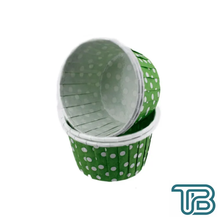 Cupcake Kalıbı Minik Boy 38*30 Mm (50 Adet) Puantiyeli Yeşil - Eminönü ToptanS | Ticaretin Kalbinden