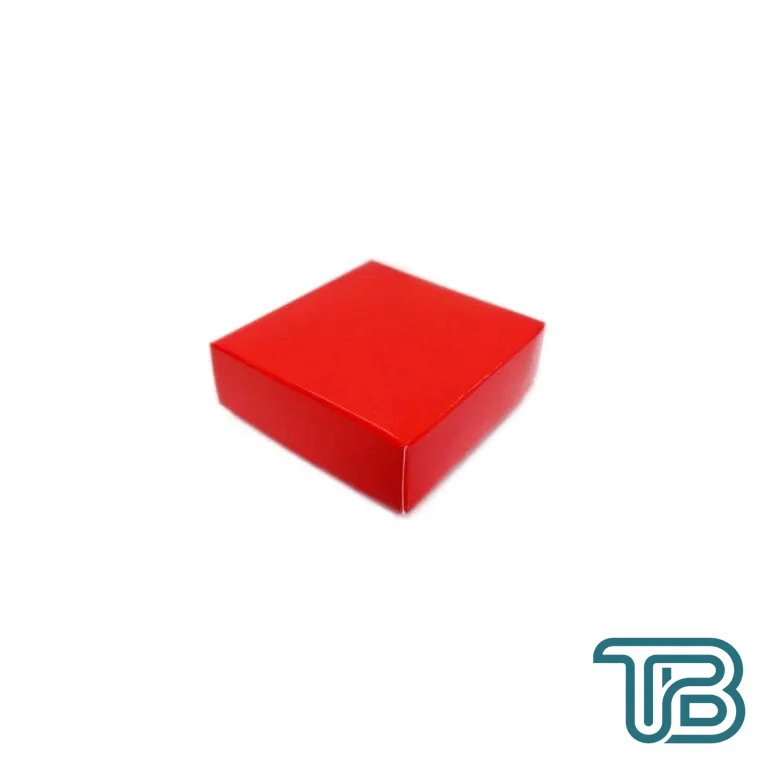 Komple Karton Kutu Düz Renk 6X6X2.5 CM (25 Adet) Kırmızı - Eminönü ToptanS | Ticaretin Kalbinden