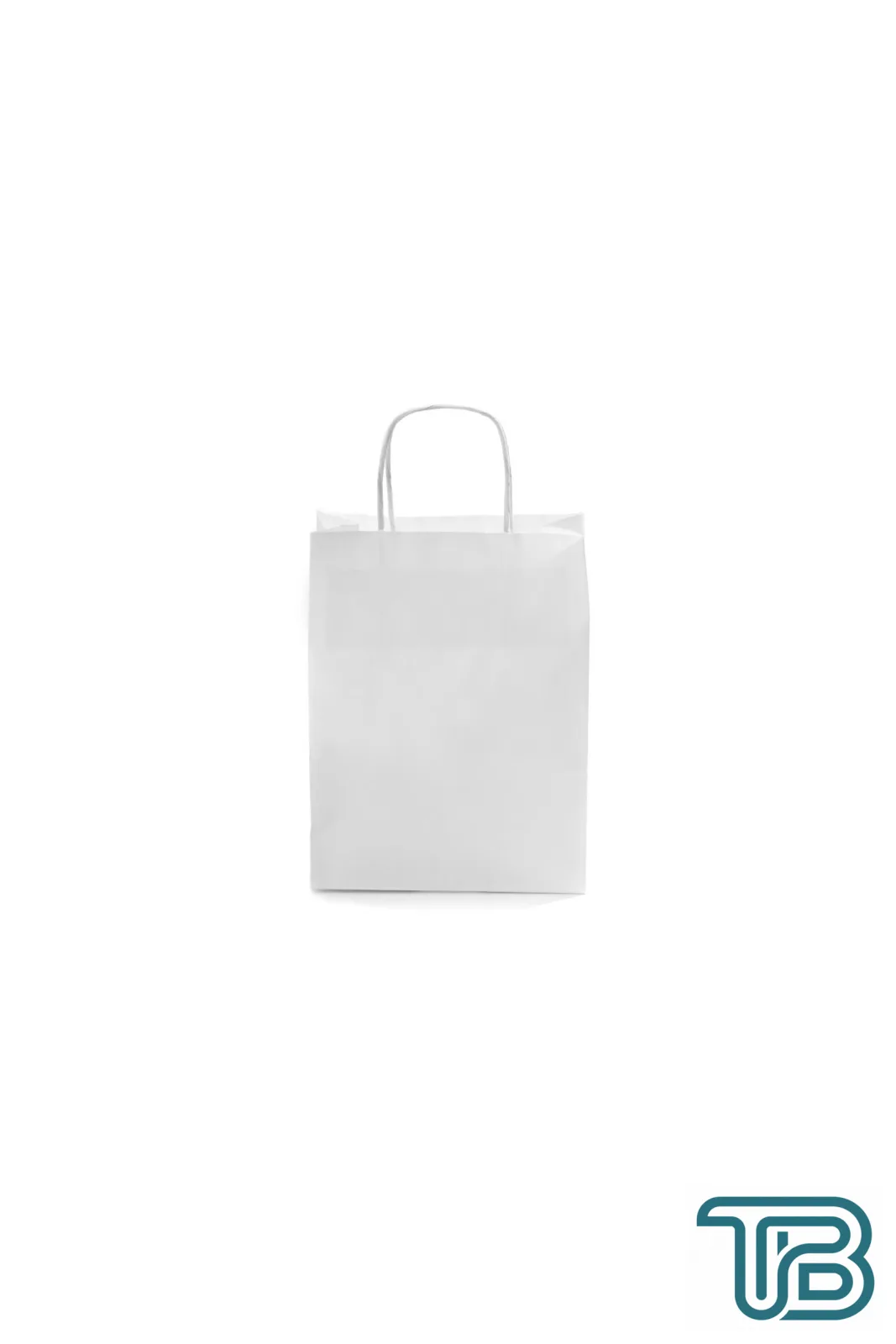 Kağıt Çanta Burgu Saplı 18x24x8cm(Körük) - Beyaz 25 Adet