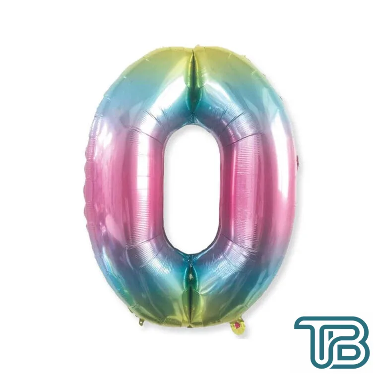 Rakam Folyo Balon Rengarenk Sayı Folyo Balon 100 CM 0 Sıfır - Eminönü ToptanS | Ticaretin Kalbinden