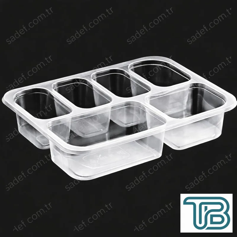 EL-479 ALTI BÖLMELİ YEMEK KABI 227X178 MM 20 GR ŞEFFAF ELTRON 400 ADET