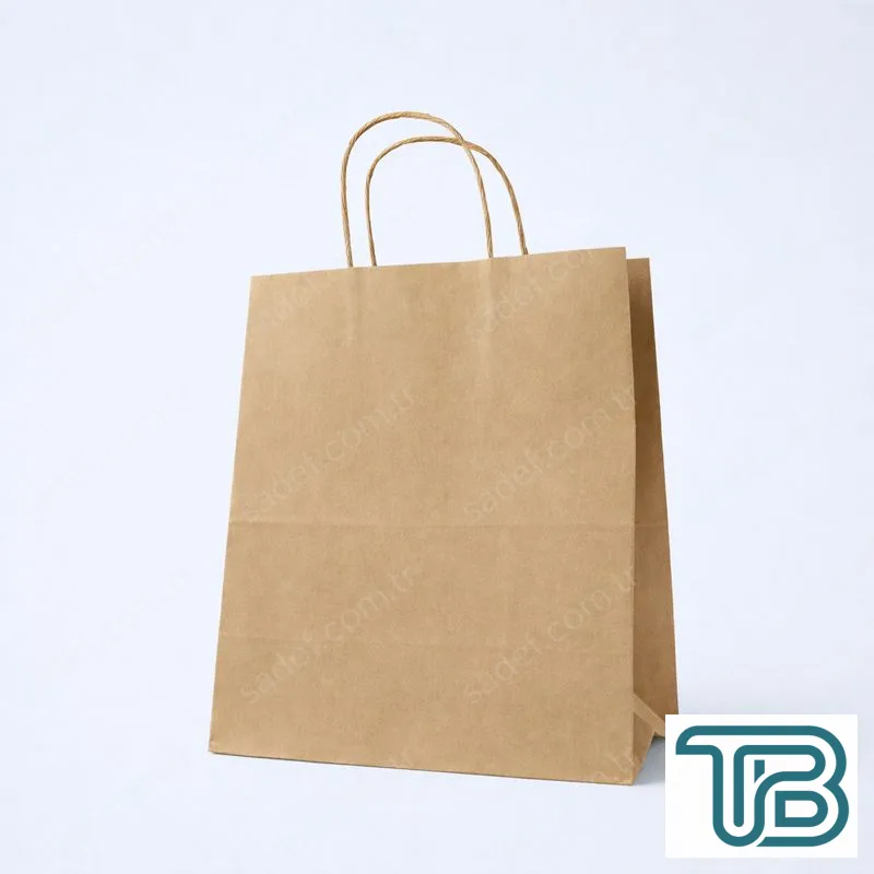 BÜKÜM SAPLI KRAFT KAĞIT ÇANTA 25X28X14 CM 100 ADET