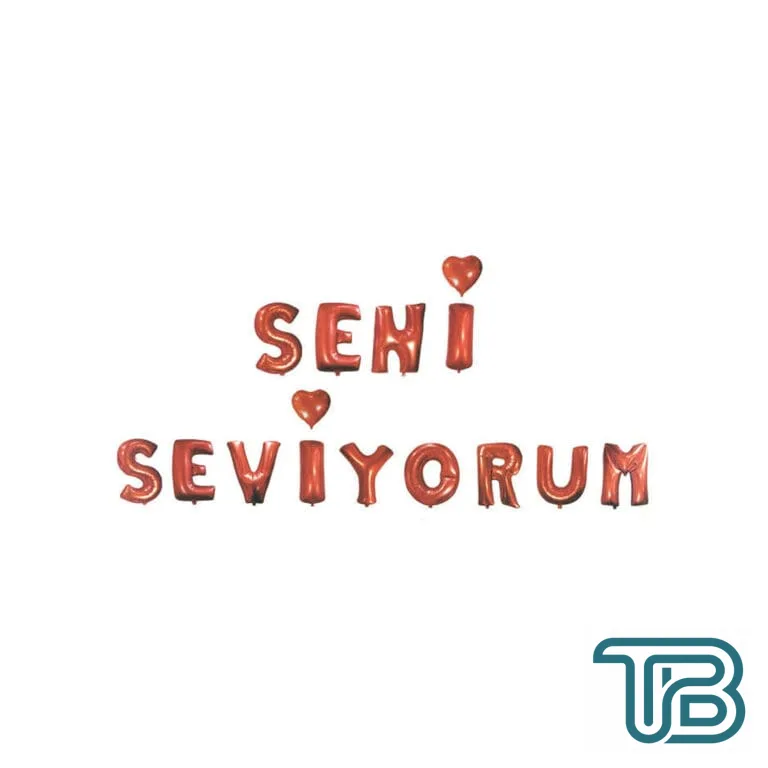 Folyo Balon Seni Seviyorum Set 40 CM Kırmızı - Eminönü ToptanS | Ticaretin Kalbinden