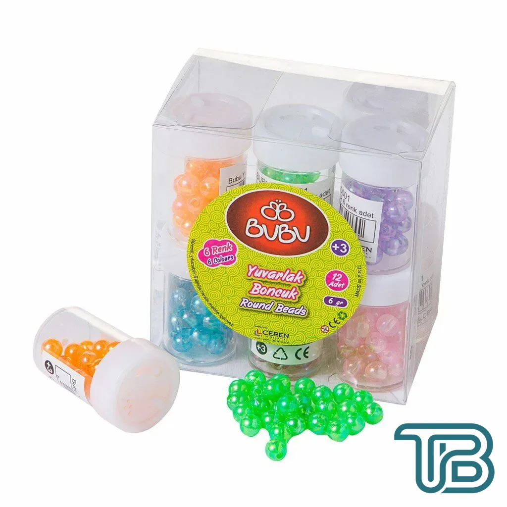Bubu Yuvarlak Boncuk 12 mm 12 Adet