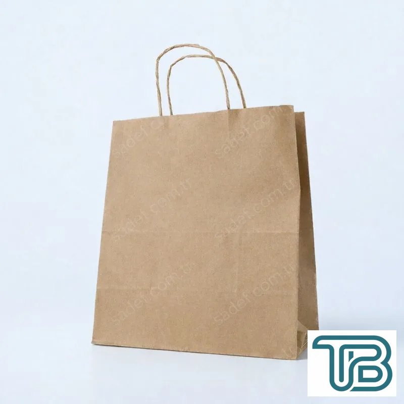 BÜKÜM SAPLI KRAFT KAĞIT ÇANTA 28X28X16 CM 100 ADET