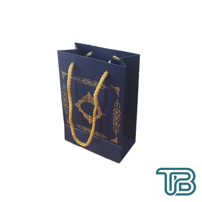 Karton Hediye Çantası Saray Desenli Gold Yaldızlı 12X17 (25 Adet) Lacivert - Eminönü ToptanS | Ticaretin Kalbinden