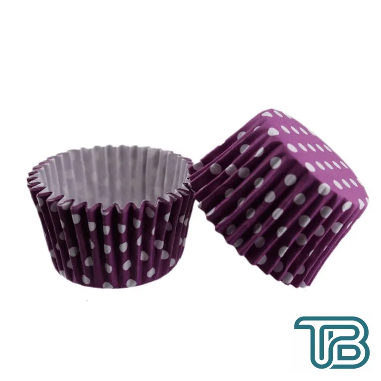 Cupcake Kalıbı Pet Kapsül Kek Kalıbı 48X34 MM (100 Adet) Puantiyeli Mor - Eminönü ToptanS | Ticaretin Kalbinden