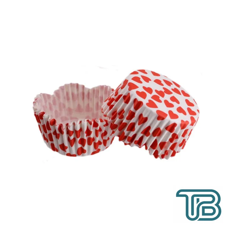 Cupcake Kalıbı Pet Kapsül Dalgalı Kek Kalıbı 65X38 MM (100 Adet) Beyaza Sık Kalp Desen - Eminönü ToptanS | Ticaretin Kalbinden