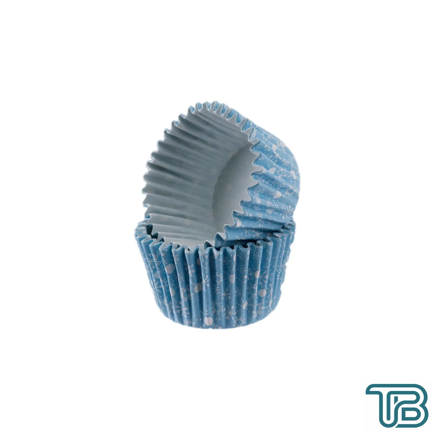 Cupcake Kalıbı Pet Kapsül Kek Kalıbı48X34 MM (100 Adet) Kar Desenli Mavi - Eminönü ToptanS | Ticaretin Kalbinden