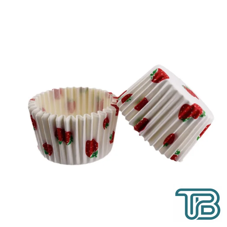 Cupcake Kalıbı Pet Kapsül Kek Kalıbı 48X34 MM (100 Adet) Çilek Desenli - Eminönü ToptanS | Ticaretin Kalbinden