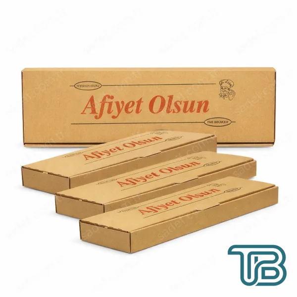 KRAFT OLUKLU 43X13,5X3,5 CM PİDE KUTUSU 100 ADET