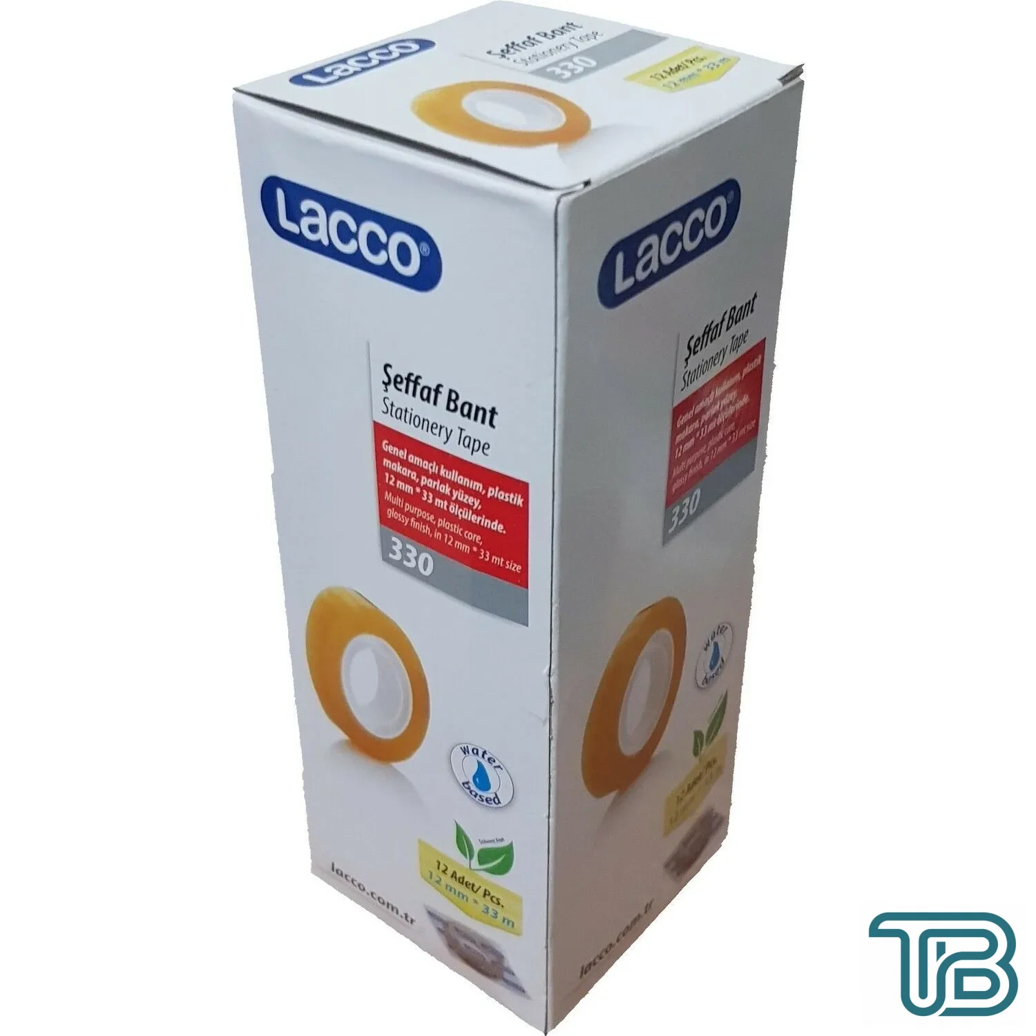 Lacco 330 12x33mm Şeffaf Bant 12 Adet