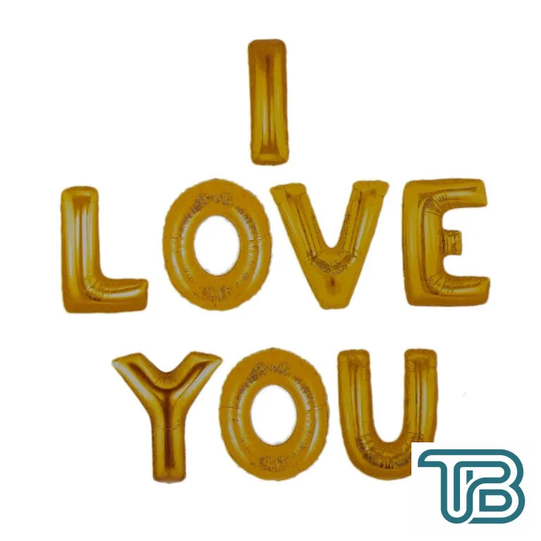 Folyo Balon I Love You Set 45 CM Altın - Eminönü ToptanS | Ticaretin Kalbinden