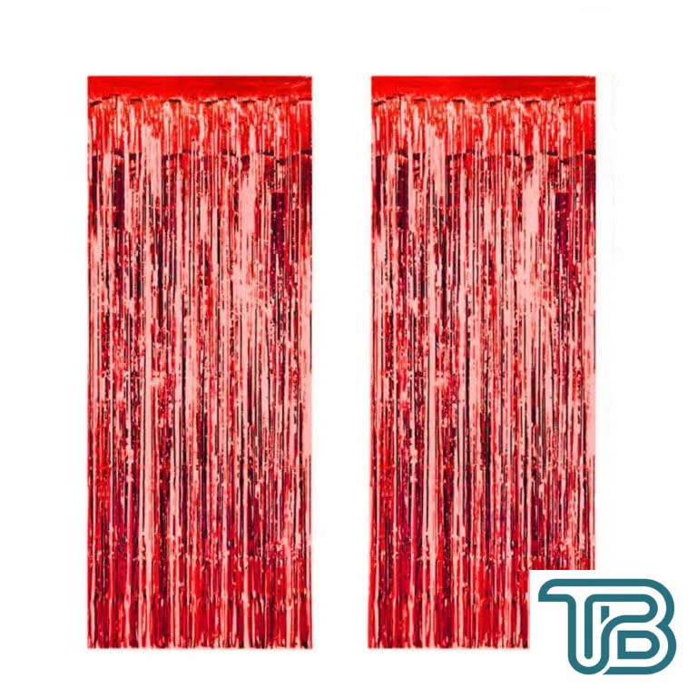 Metalize Arka Fon Süsü Asmalı 50X230 CM Kırmızı - Eminönü ToptanS | Ticaretin Kalbinden