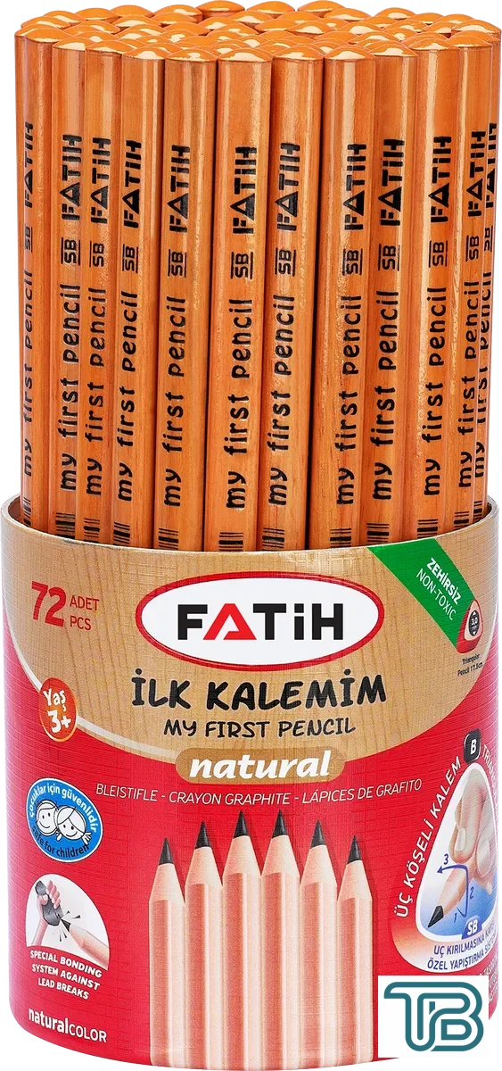 Fatih İlk Kalemim Alıştırma Kalemi Natural 72 Adet