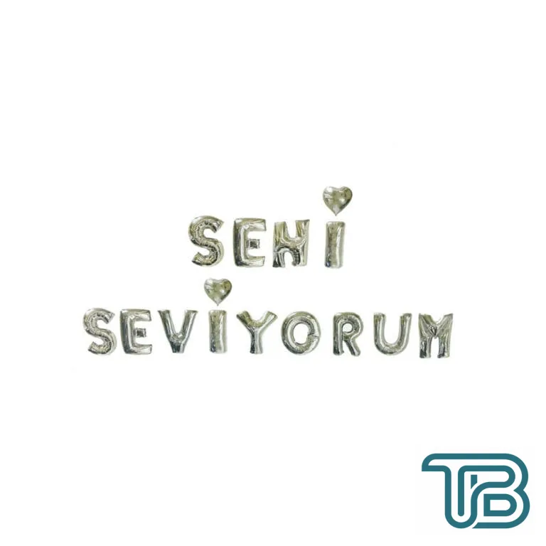 Folyo Balon Seni Seviyorum Set 40 CM Gümüş - Eminönü ToptanS | Ticaretin Kalbinden