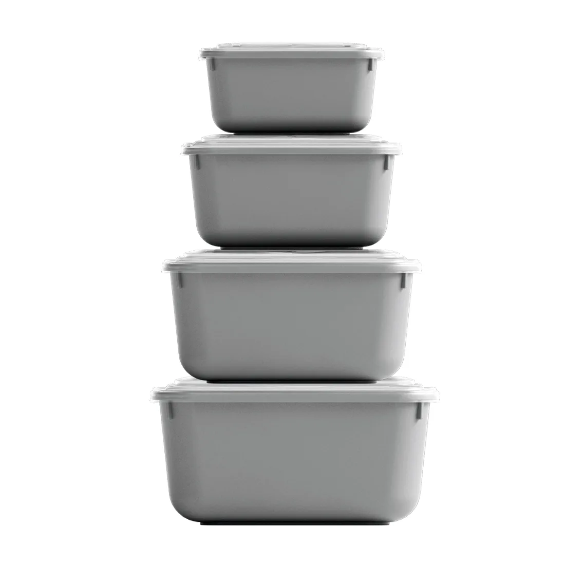 4 Parça Snap Lid Dikdörtgen Set (600-1100-1800-3000 ml)