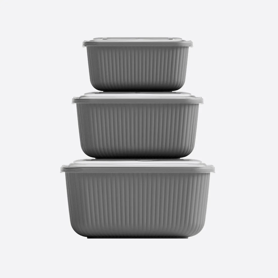 3 Parça Snap Lid Line Dikdörtgen Set (600-1100-1800 ml)