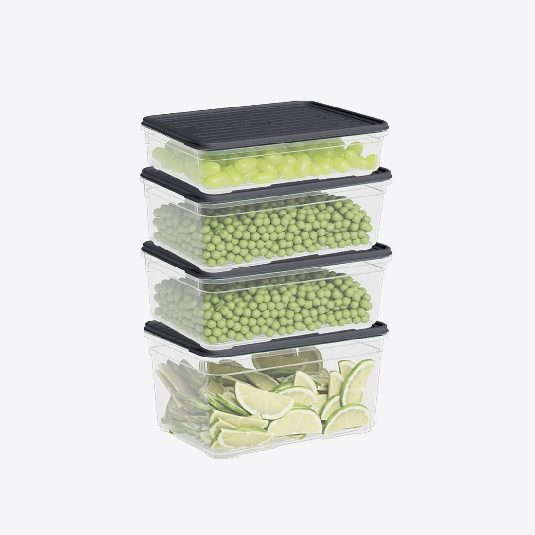 4 Parça Smart Modüler Set ( 1100 ml, 2x1650 ml, 2100 ml )